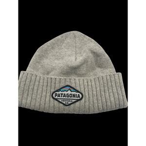 Patagonia Brodeo Ventura California Beanie Hat Cuffed Wool Gray Knit Cap Adult
